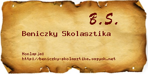 Beniczky Skolasztika névjegykártya