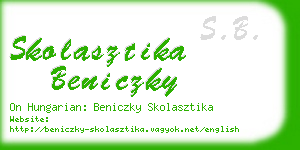 skolasztika beniczky business card